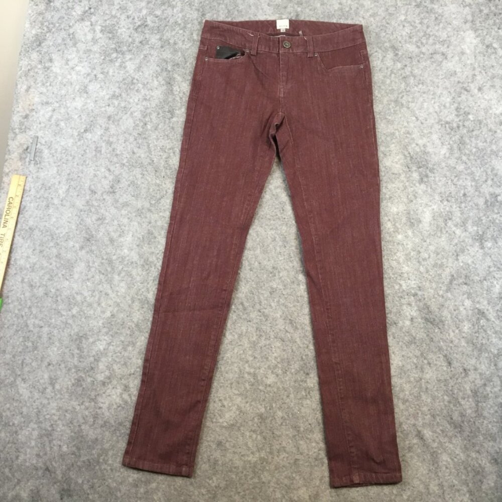 Ecru Jeans 2 26 Mid Rise Skinny Dark Red Womens 5 Pocket Stretch Wine Merlot